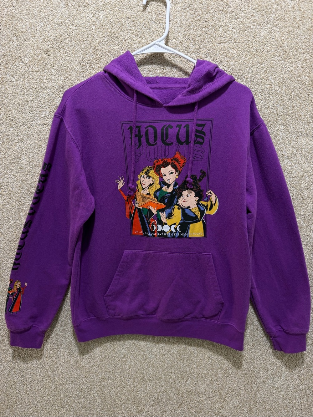 Disney Hocus pocus graphic hoodie purple Halloween fall witchy goth junior 11-13